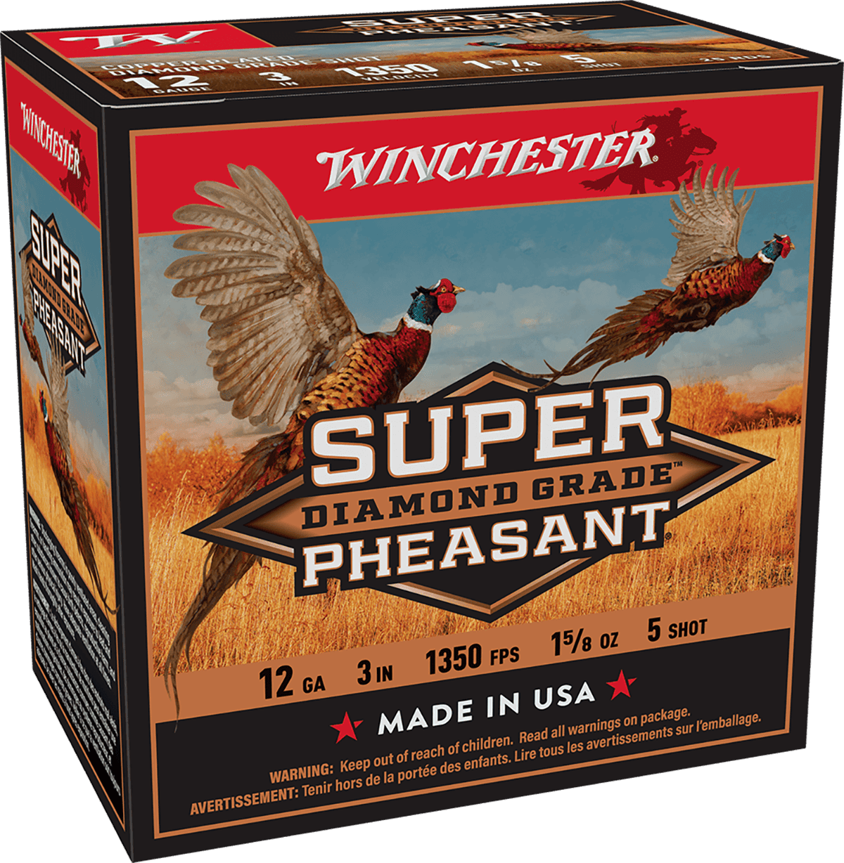WINCHESTER SUPER PHEASANT DIAMOND GRADE 12 GA 3" #5 1-5/8 OZ 25 RD/BX 10 BX/CS