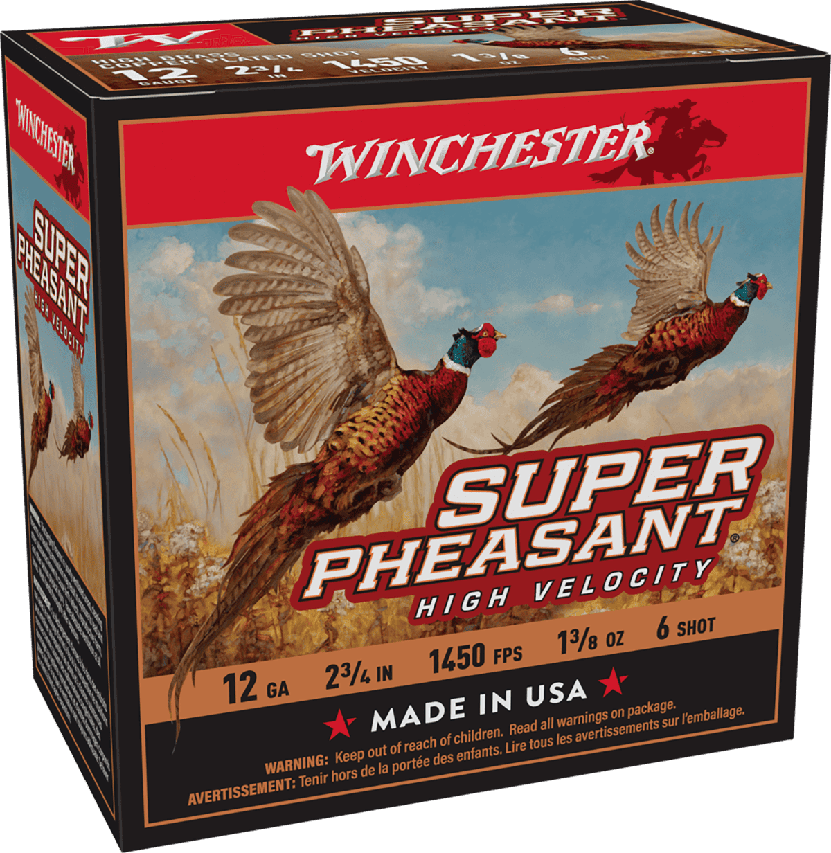 WINCHESTER SUPER PHEASANT 12 GA 2-3/4" #6 HV HB 1-3/8 OZ 25 RD/BX 10 BX/CS