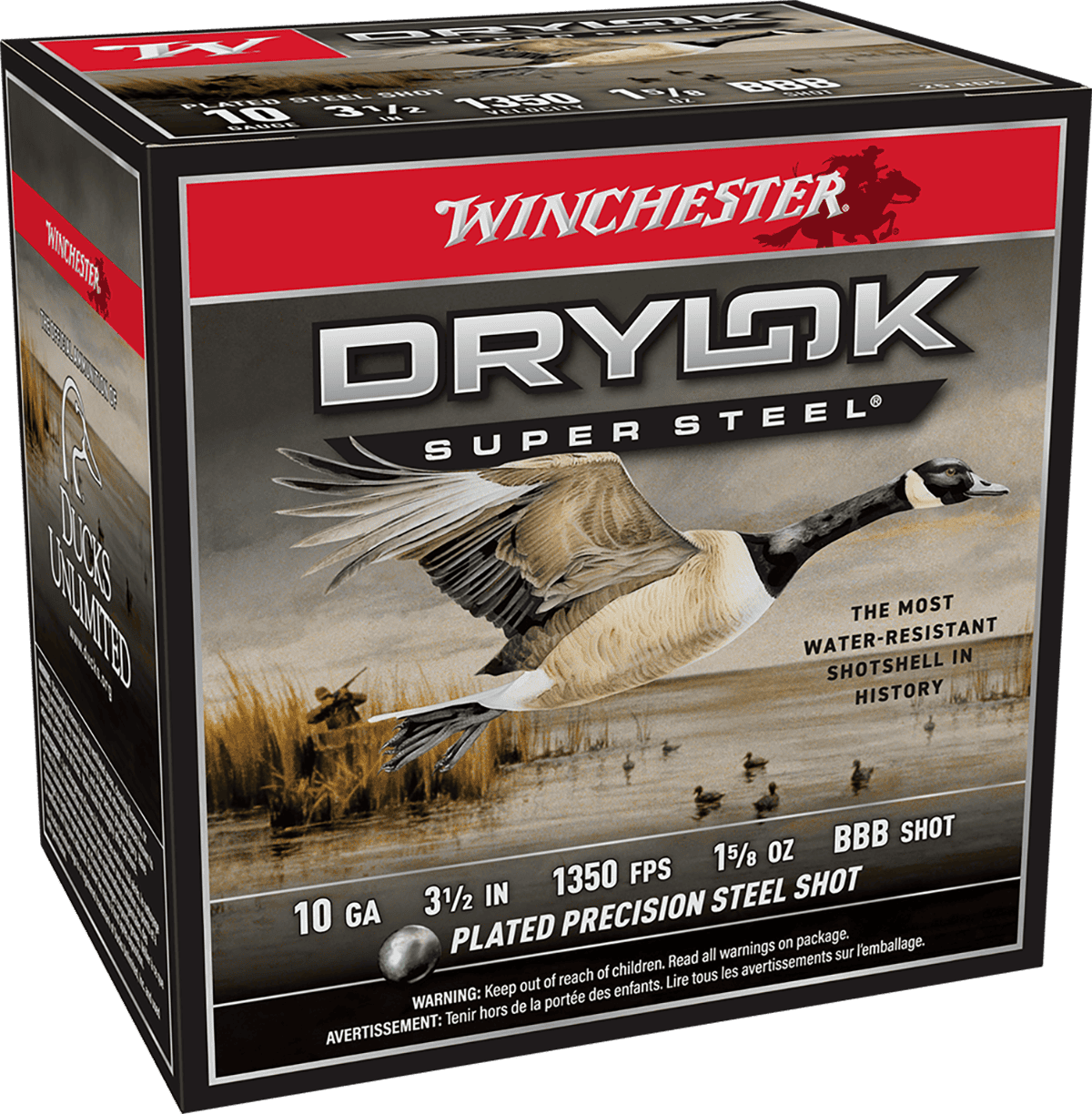 WINCHESTER DRYLOK SUPER STEEL 10 GA 3-1/2" BBB 1-5/8 OZ 25 RD/BX 10 BX/CS