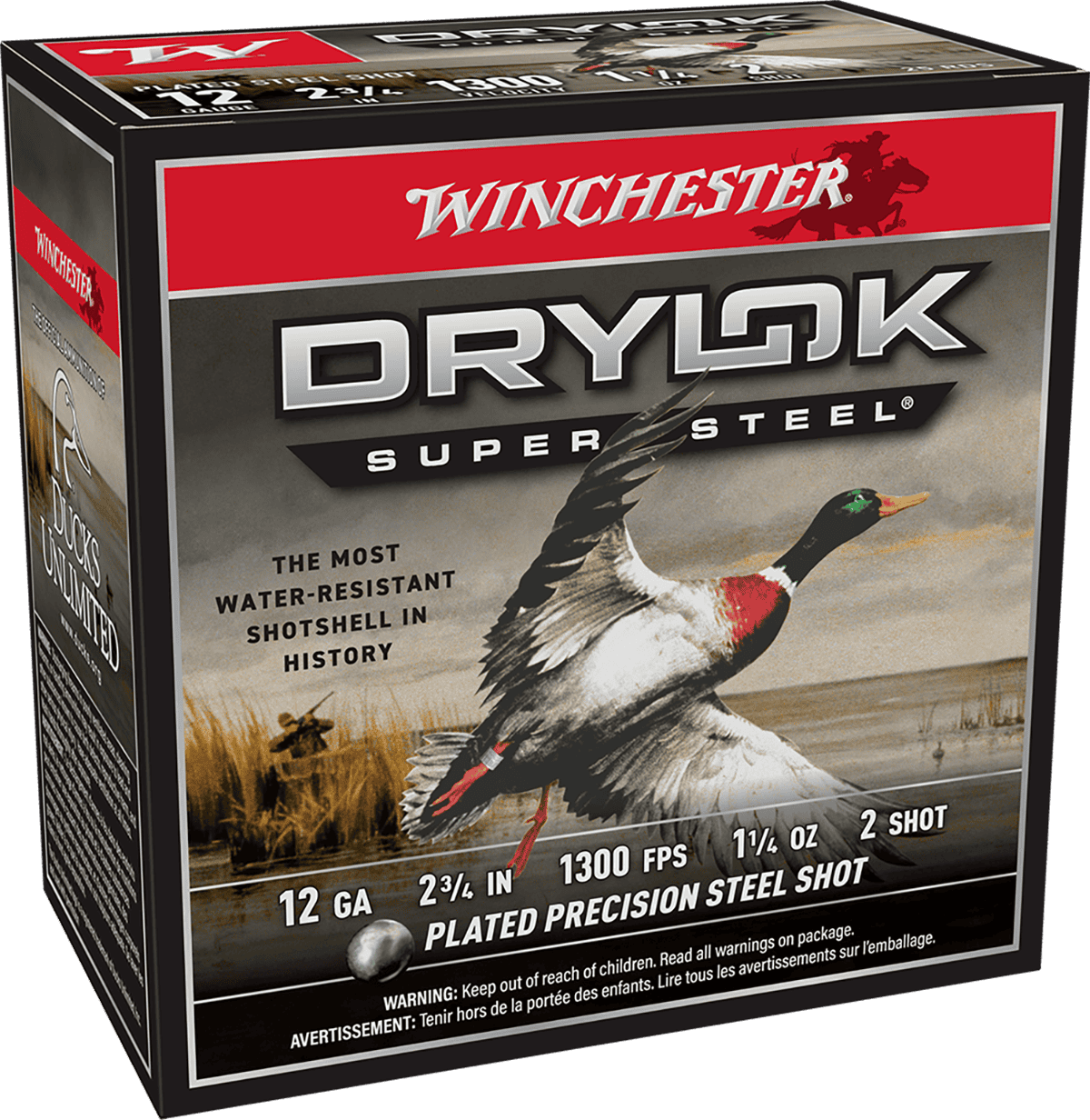 WINCHESTER DRYLOK SUPER STEEL 12 GA 2-3/4" #2 1-1/4 OZ 25 RD/BX 10 BX/CS