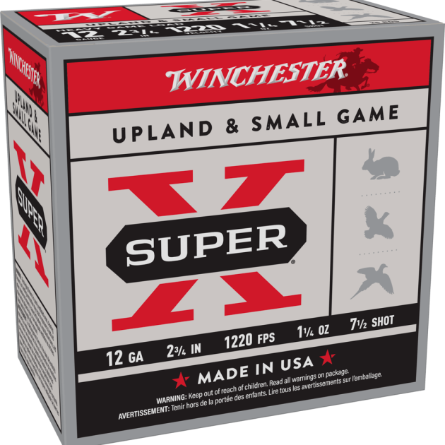 WINCHESTER SUPER X UPLAND 12 GA 2-3/4" #7.5  1-1/4 OZ 25 RD/BX 10 BX/CS