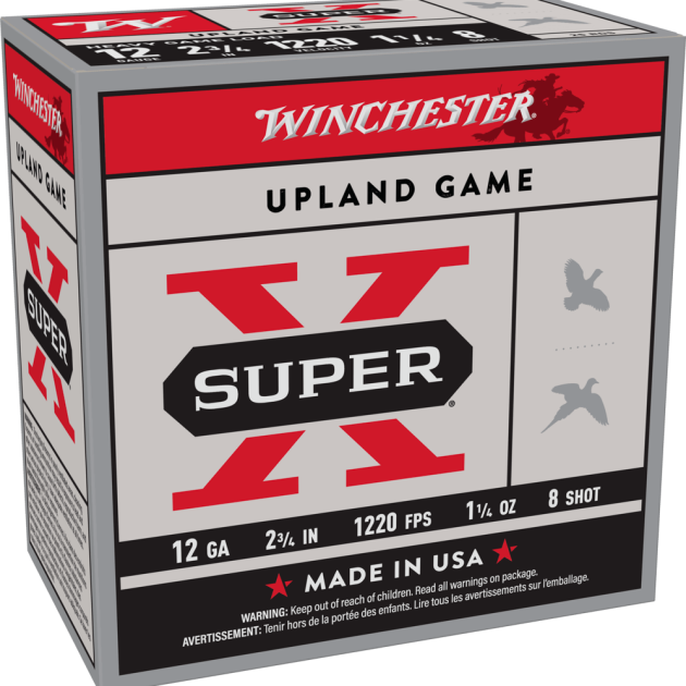 WINCHESTER SUPER X UPLAND 12 GA 2-3/4" #8 1-1/4 OZ 25 RD/BX 10 BX/CS