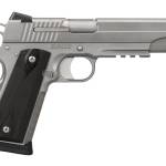 SIG SAUER 1911 45ACP 5" STAINLESS FINISH, BLK GRIP, 2-8RD CA COMPLIANT