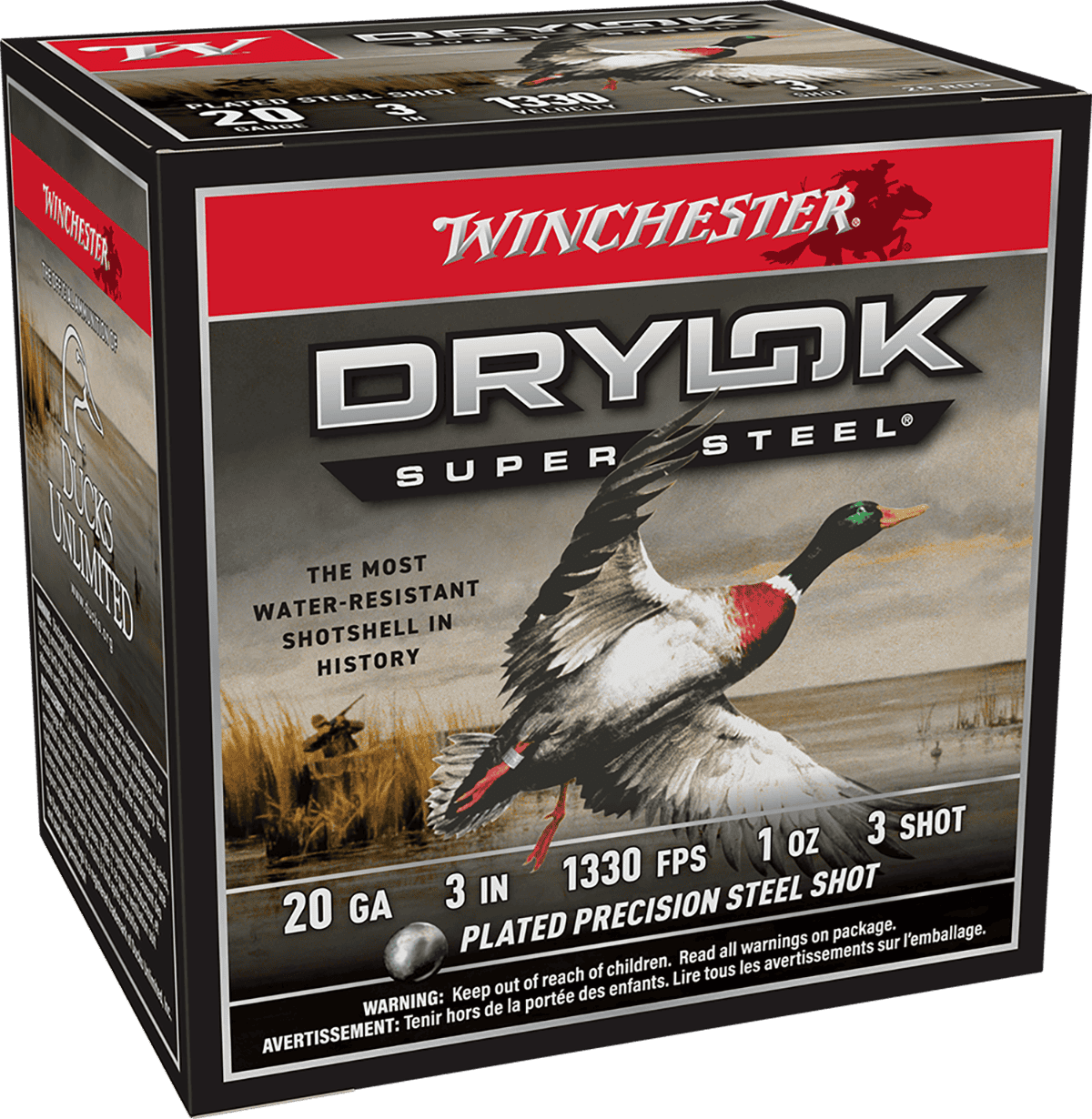 WINCHESTER DRYLOK STEEL 20G 3" 1OZ #3 SHT 25RD BX 250RD CASE