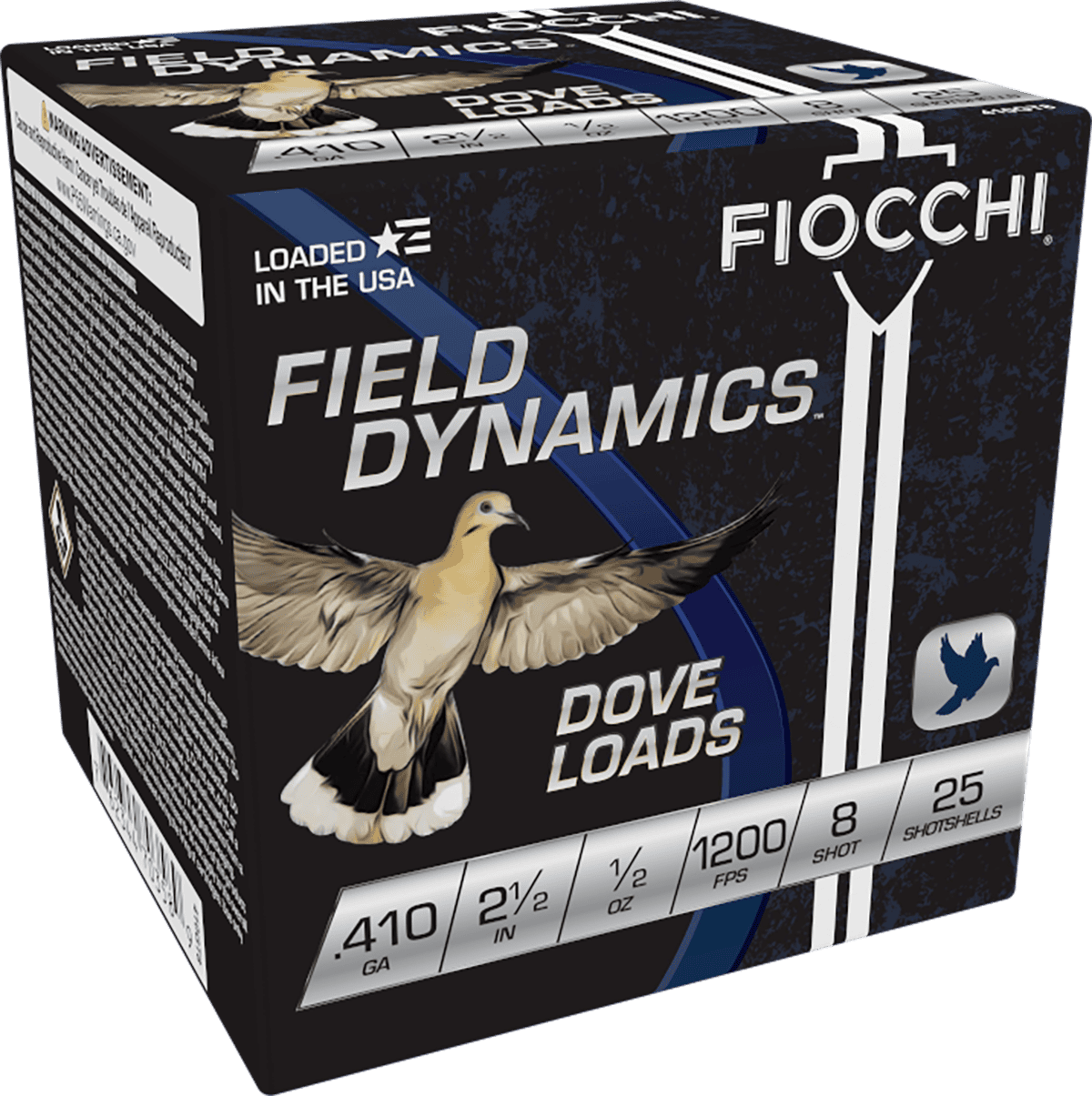 FIOCCHI FIELD DYNAMICS 410 GA 2.5" 1/2OZ #8 SHOT 25RD BX 250RD CASE