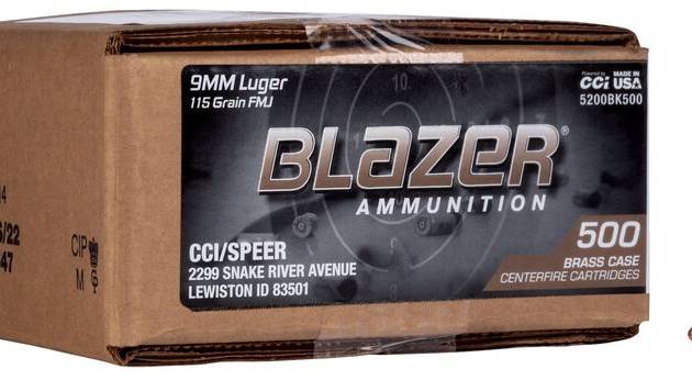 BLAZER BRASS 9MM 115G FMJ 500RD CASE