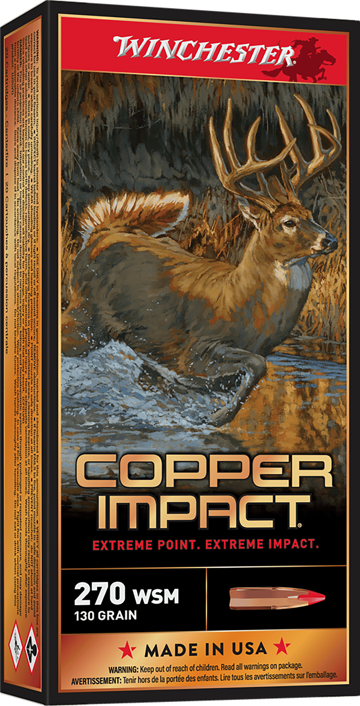 WINCHESTER COPPER IMPACT 270WSM 130G LD FREE 20RD BX 200RD CASE