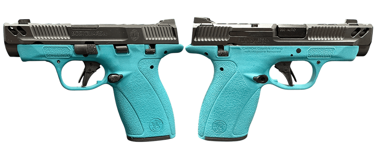 SMITH & WESSON PC BODYGUARD 2.0 CARRY COMP AZTEC TEAL FRM 380ACP PISTOL 3.1" M.S 1-10RD, 1-12RD MAG