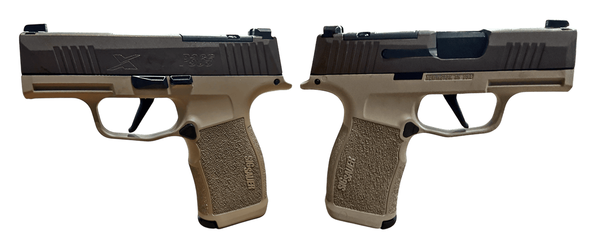 SIG SAUER P365X TWO TONE TAN 9MM PSTL 3.1" BBL 2-12RD MAGS, OPTC PLTE COVER