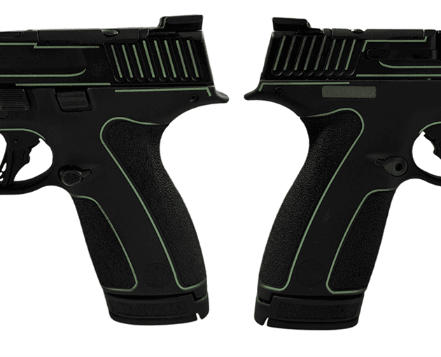SMITH & WESSON M&P 9 SHIELD X NTS BLACK/LIME GREEN PISTOL 3.6" N.S. 1-13RD, 1-15RD MAG