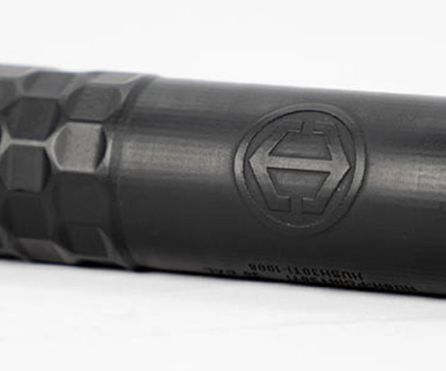 HUSH-POINT 30 SUPPRESSOR .30 CAL INCONEL FLOW-THRU, DT/HUB, 1/2X28 & 5/8X24 CAPS, FULL-AUTO RATED