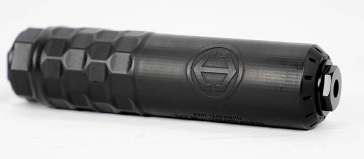 HUSH-POINT 30 SUPPRESSOR .30 CAL INCONEL FLOW-THRU, DT/HUB, 1/2X28 & 5/8X24 CAPS, FULL-AUTO RATED