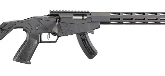Ruger Precision Rimfire 8400 .22 LR rifle with 18-inch threaded barrel and black adjustable stock