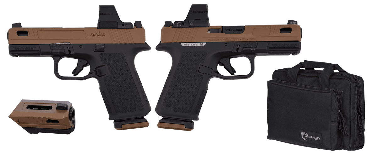 Ruger RXM 9mm pistol in black and tan with OSIGHT optic