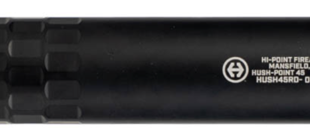 HI POINT HUSH POINT 45/9 SUPPRESSOR, MONOCORE – HARD ANODIZED, 1/2X28 & .578X28 DIRECT THREAD BASE