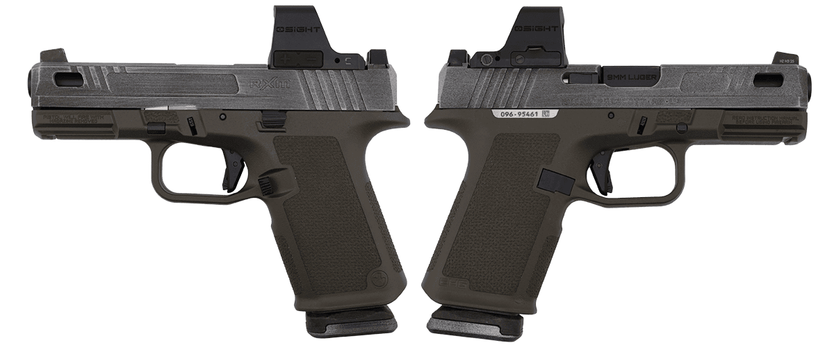 Ruger RXM 9mm pistol with 4-inch ported barrel and ODG/crushed silver finish