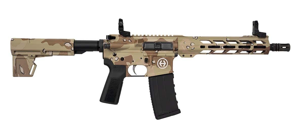 HI POINT HP15P 300BLK CHOCOLATE CHIP PISTOL 10.5" BBL, 9.5" MLOK BLADE/BRACE 1-30RD MAG
