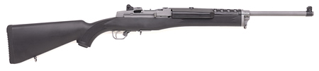 Ruger Mini-Thirty 7.62x39 rifle with matte stainless finish and black synthetic stock