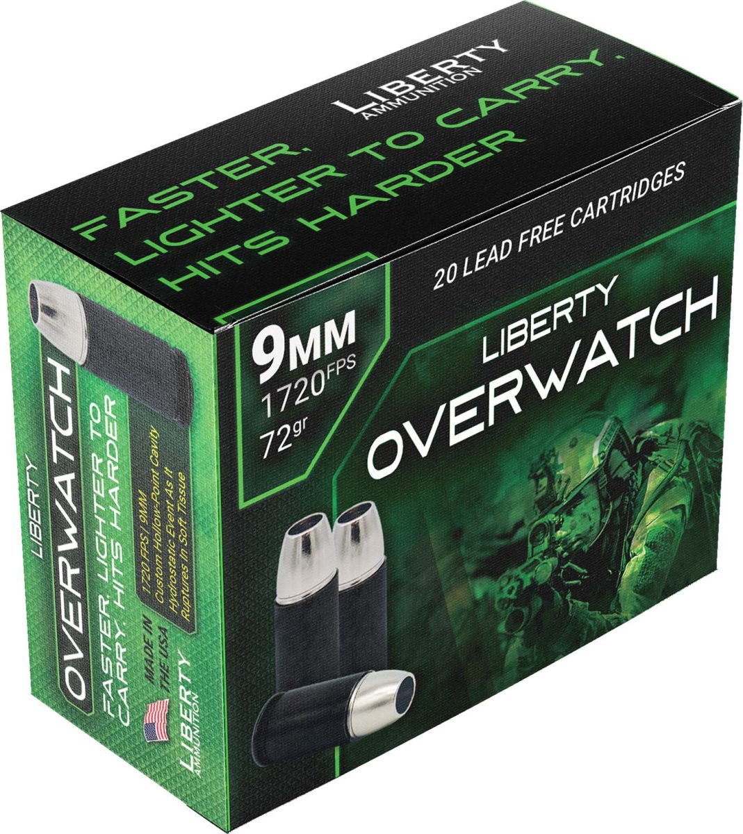 LIB 9MM 72GR OVERWTCH HP 20RD