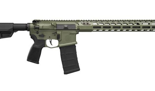 Sig Sauer M400 SDI rifle with 16-inch barrel, M-LOK handguard, and Moss Green finish