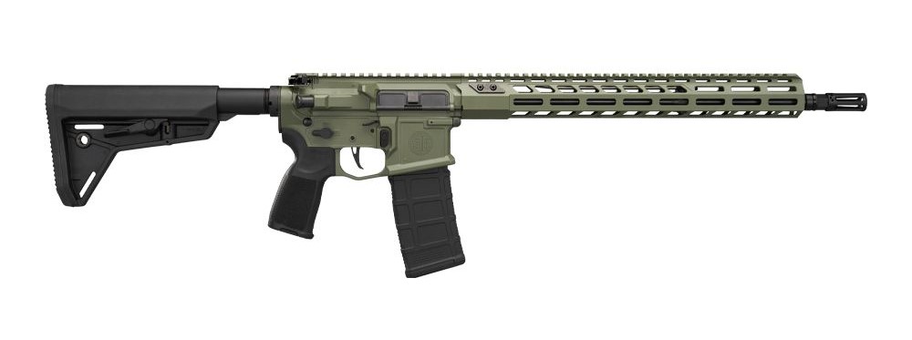 Sig Sauer M400 SDI rifle with 16-inch barrel, M-LOK handguard, and Moss Green finish