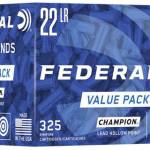 Federal 22 Long Rifle Ammunition Champion F749 36 Grain Lead Hollow Point Value Pack 325 Rounds