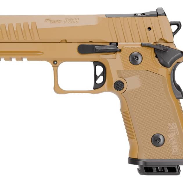 Sig Sauer P211-GT4 9mm coyote pistol with 4.2-inch bull barrel and G10 grip panels