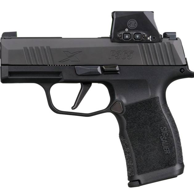 Sig Sauer P365X 9mm black pistol with 3.1-inch barrel and Romeo-X SIG-LOC optic