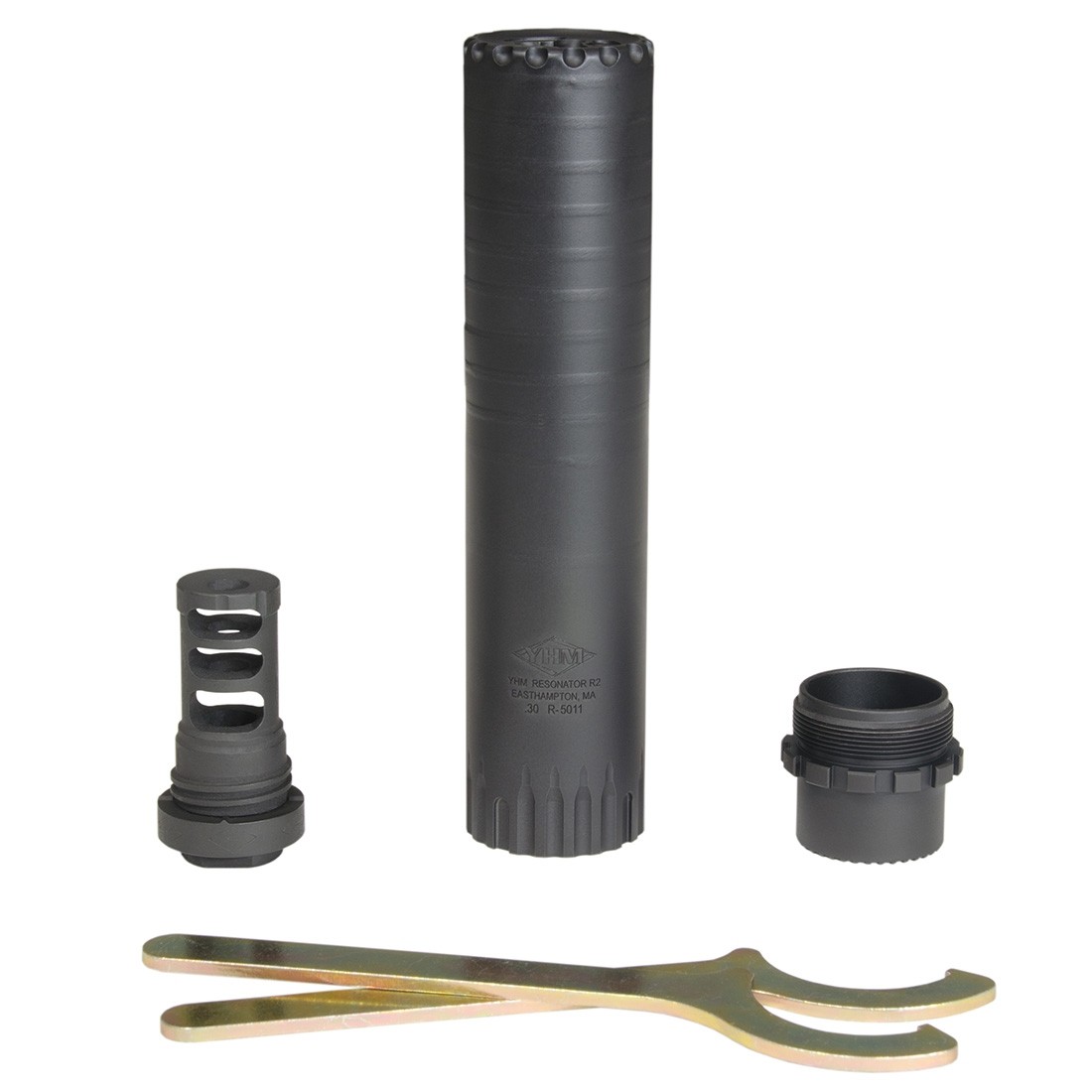 Yankee Hill Resonator R2 black rifle suppressor with included muzzle brake