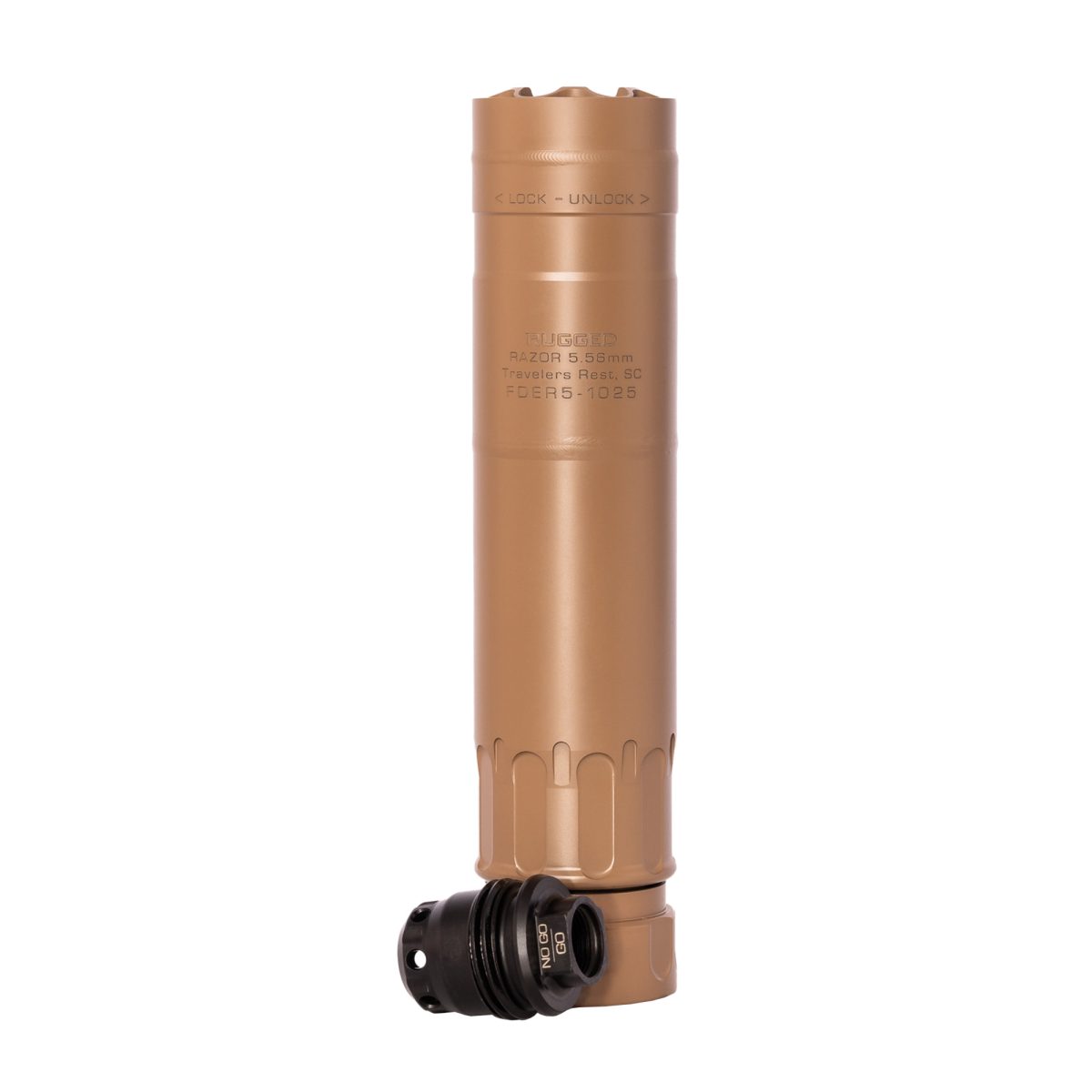 Rugged Suppressors Razor556 5.56mm FDE suppressor with M2 brake