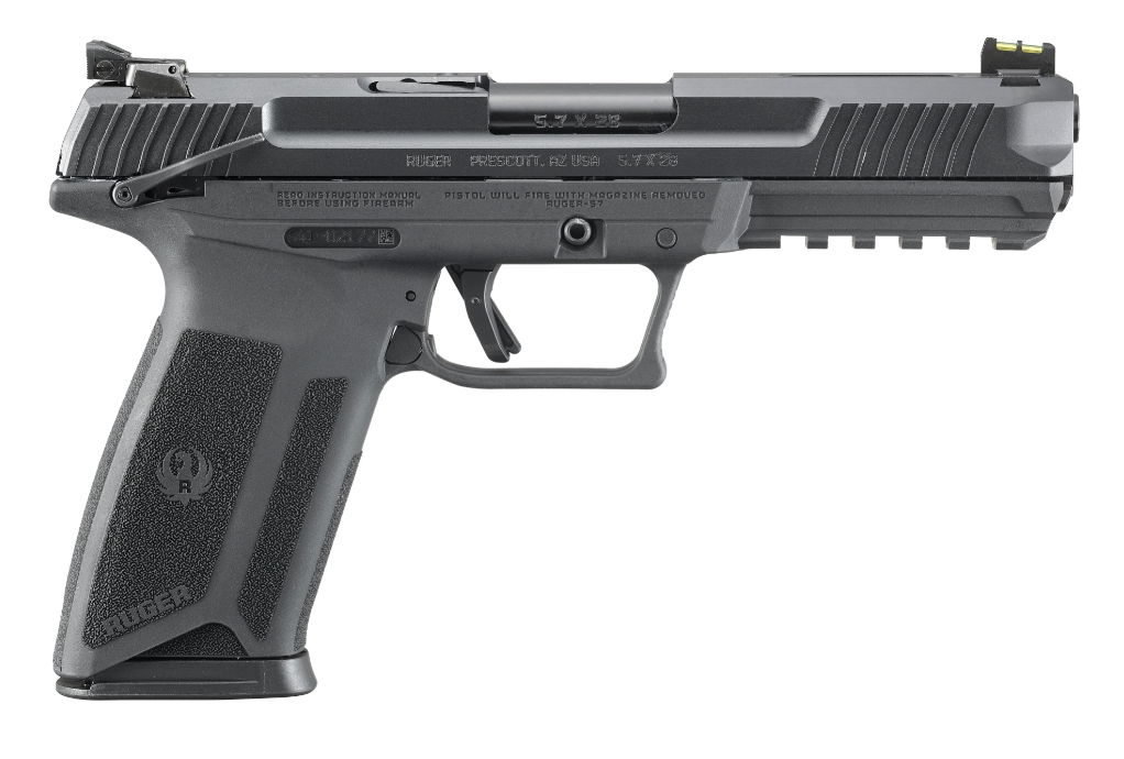 Ruger 57 5.7x28mm black pistol with 4.94-inch barrel