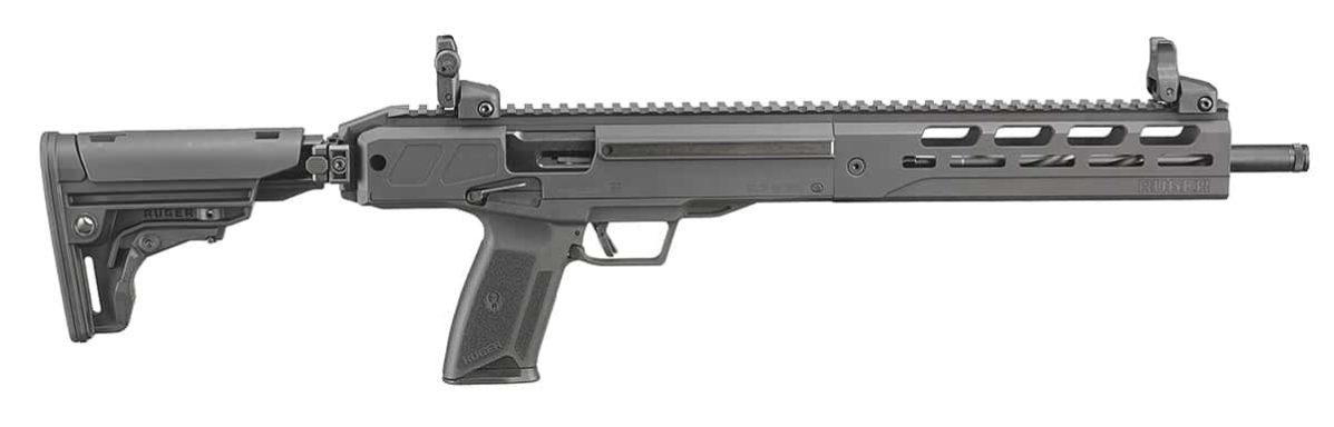 Ruger LC Carbine 5.7x28mm rifle with 16.25-inch threaded barrel and folding stock