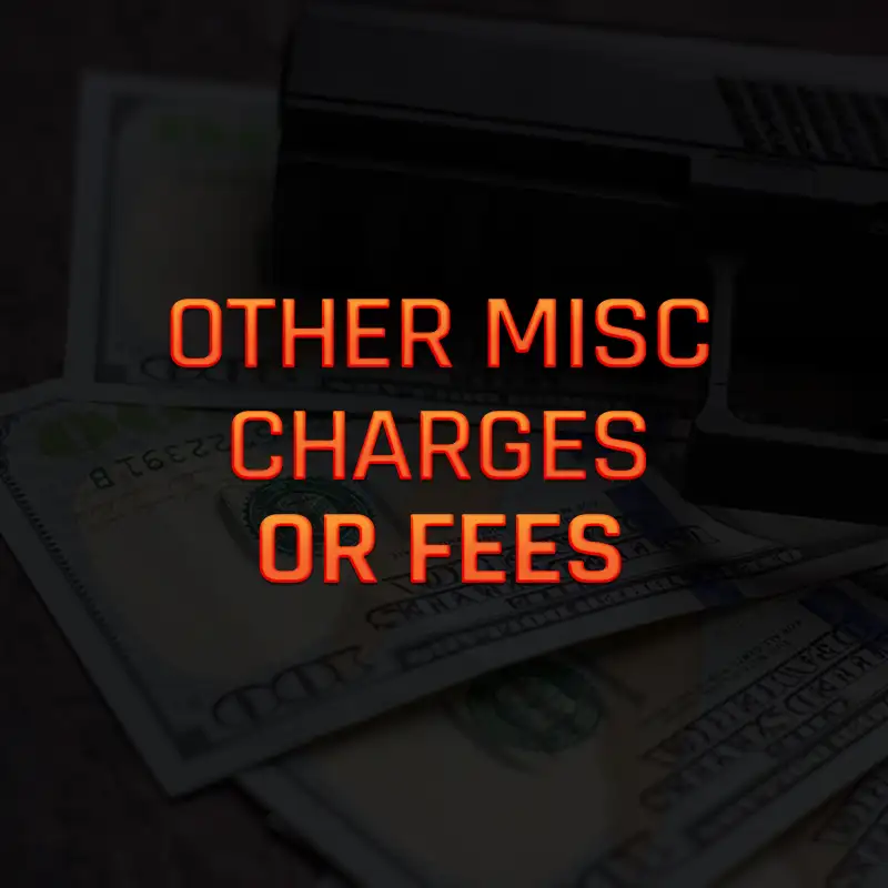 Other Charges and Fees