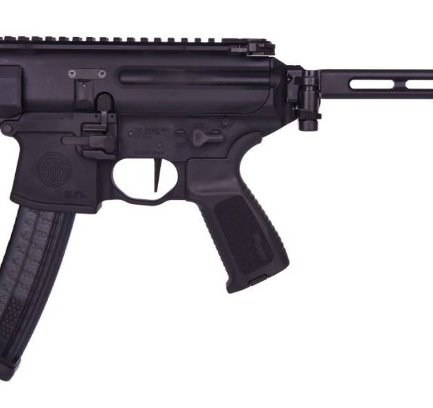 Sig Sauer MPX K 9mm black pistol with 4.5-inch barrel and folding brace