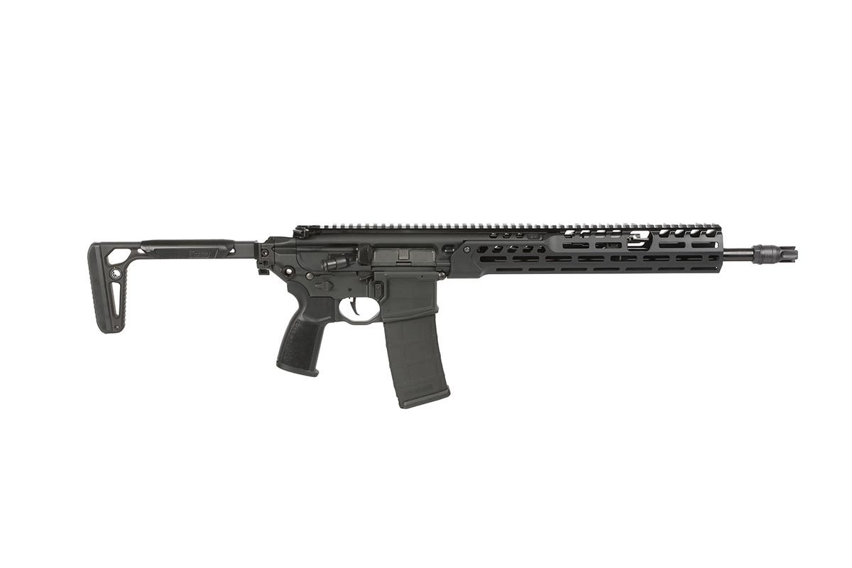 Sig Sauer MCX Spear LT semi-automatic rifle with 16-inch threaded barrel and folding stock