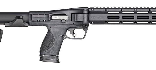 Smith & Wesson M&P FPC 9mm folding carbine with threaded barrel and M-LOK handguard