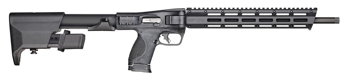Smith & Wesson M&P FPC 9mm folding carbine with threaded barrel and M-LOK handguard
