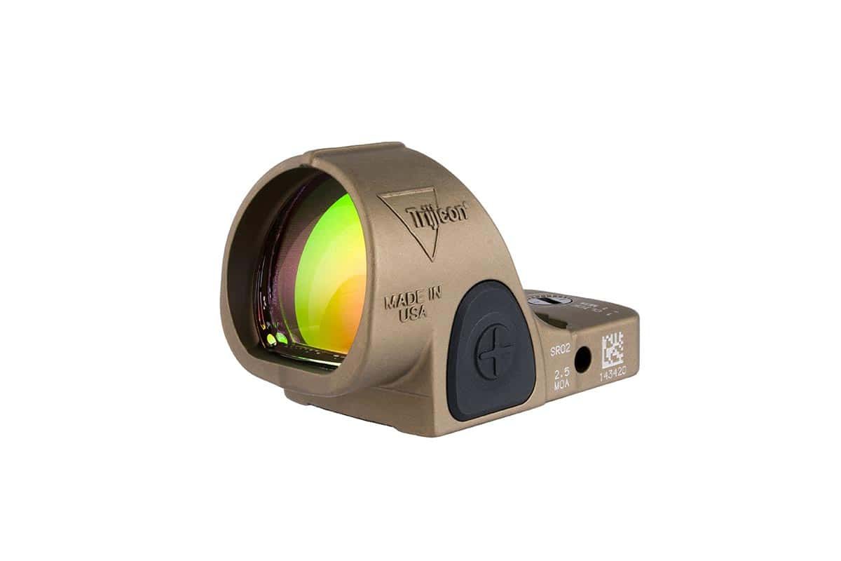 Trijicon SRO 1x 5.0 MOA red dot sight in coyote brown