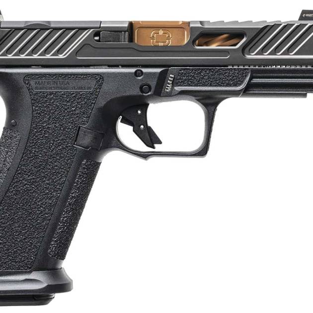 Shadow Systems XR920 Elite 9mm optic-ready pistol with black frame and bronze barrel