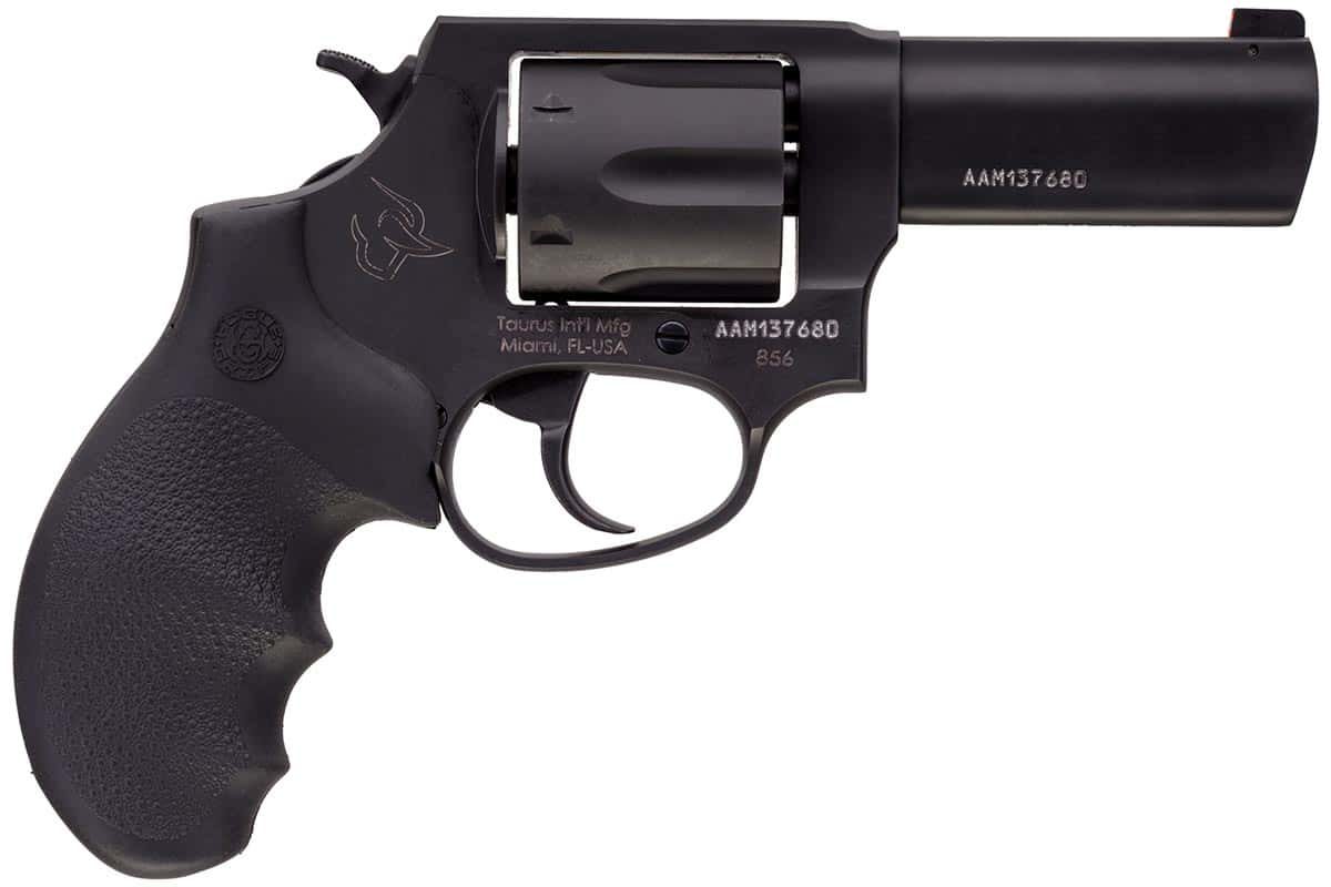 TAURUS 856 38SP MATTE BLK 3" 6SHOT NS