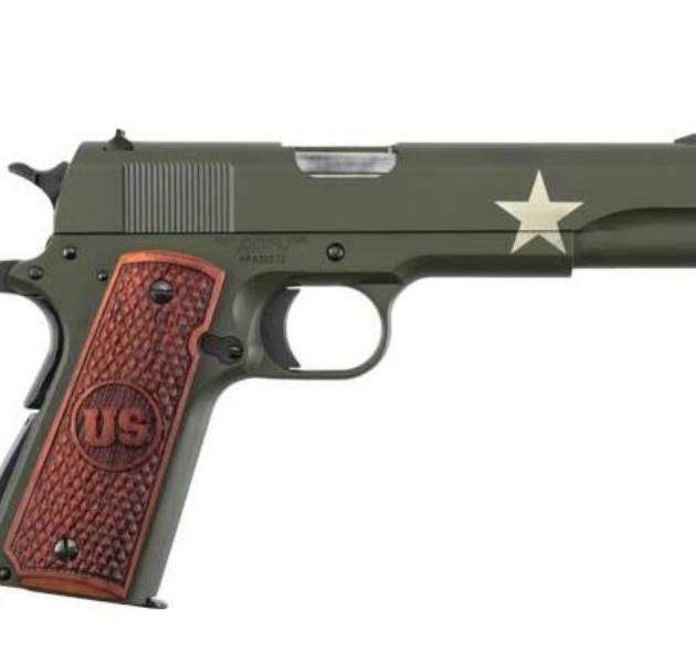 Auto-Ordnance Tanker 1911 .45 ACP pistol with 5-inch barrel and OD green finish