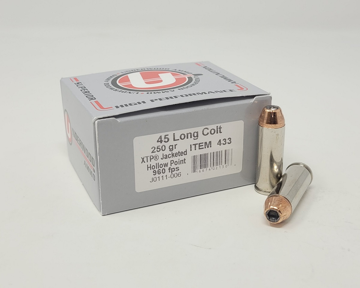 Underwood 45 Long Colt Ammunition UW433 250 Grain XTP Jacketed Hollow Point 20 Rounds